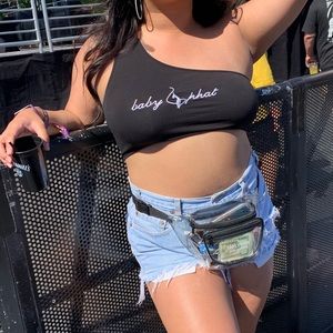 BABY PHAT ONE SHOULDER CROP TOP